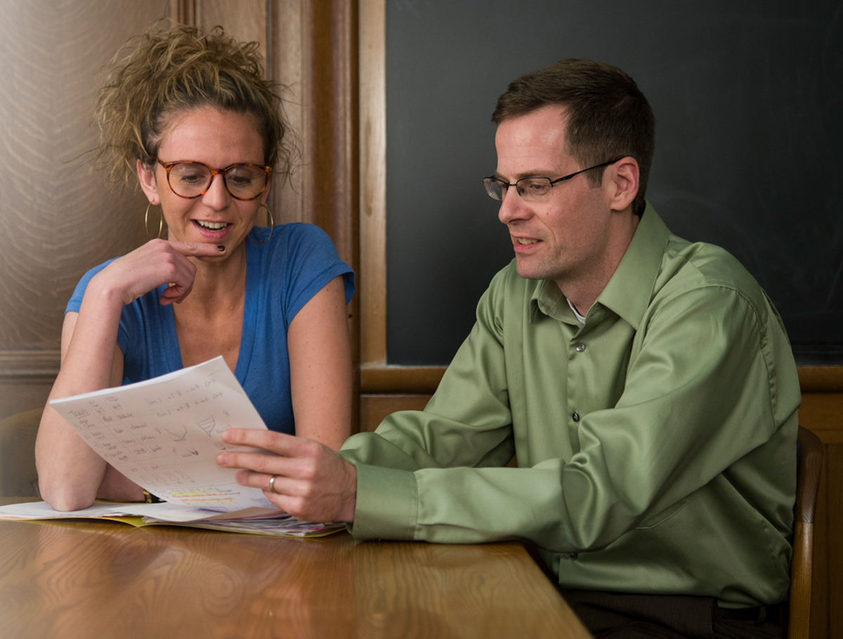 Students working on homework