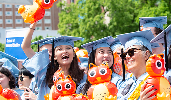 GS graduates cheer at University Commencement