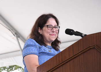 Dean Lisa Rosen-Metsch addresses incoming students and guests Dean Lisa Rosen-Metsch