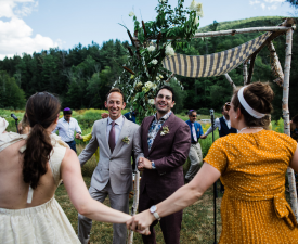 Aaron Loux ‘25GS with his husband Harry Reis at their wedding. Photo credit Jen Brister. Aaron Loux ‘25GS, with his husband Harry Reis at their wedding. Photo credit Jen Brister.