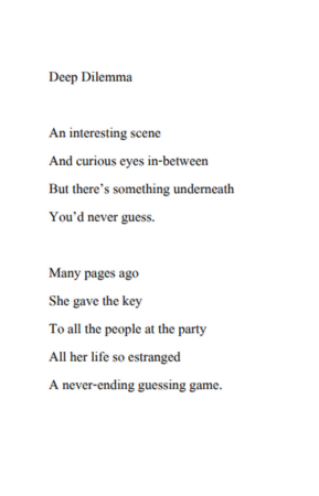 Deep Dilemma (poetry) by Krista Kalaj '24GS