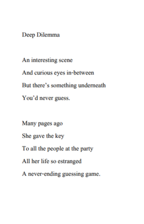 Deep Dilemma (poetry) by Krista Kalaj '24GS Deep Dilemma (poetry) by Krista Kalaj '24GS