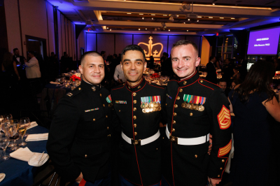 Three guests at the 2022 military ball