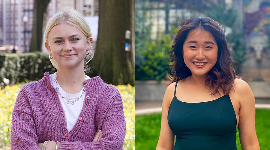 Class of 2022 Valedictorian (Ashley Cullina, left) and Class of 2022 Salutatorian (Rose Kim, right) Side-by-side headshots of the Class of 2022 valedictorian and salutatorian