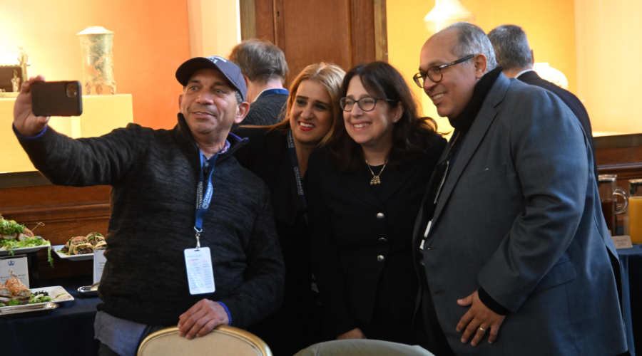 Dean Rosen-Metsch takes a photo with GS families