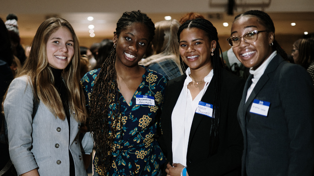 Students at medical school fair