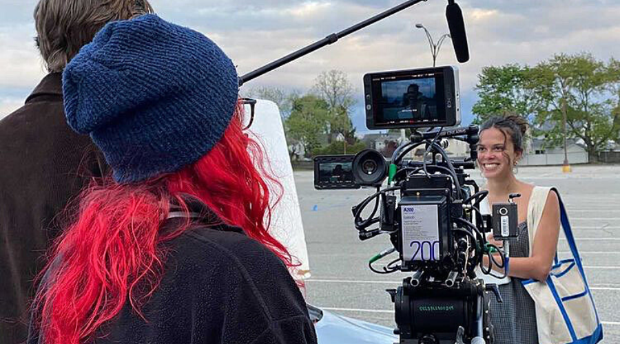 Arielle Friedman ‘24GS (right) filming a scene from Immutable Uncertainties with Lucy Blumenfield ‘23CC (left)