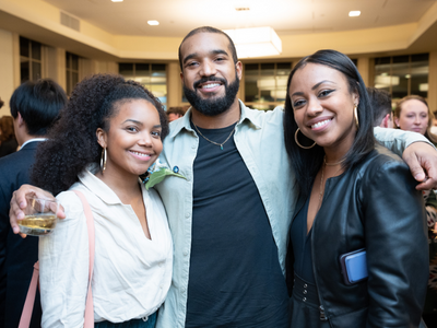 Three attendees at the February Student graduation reception