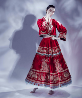 Queenie Luo fashion design, red set
