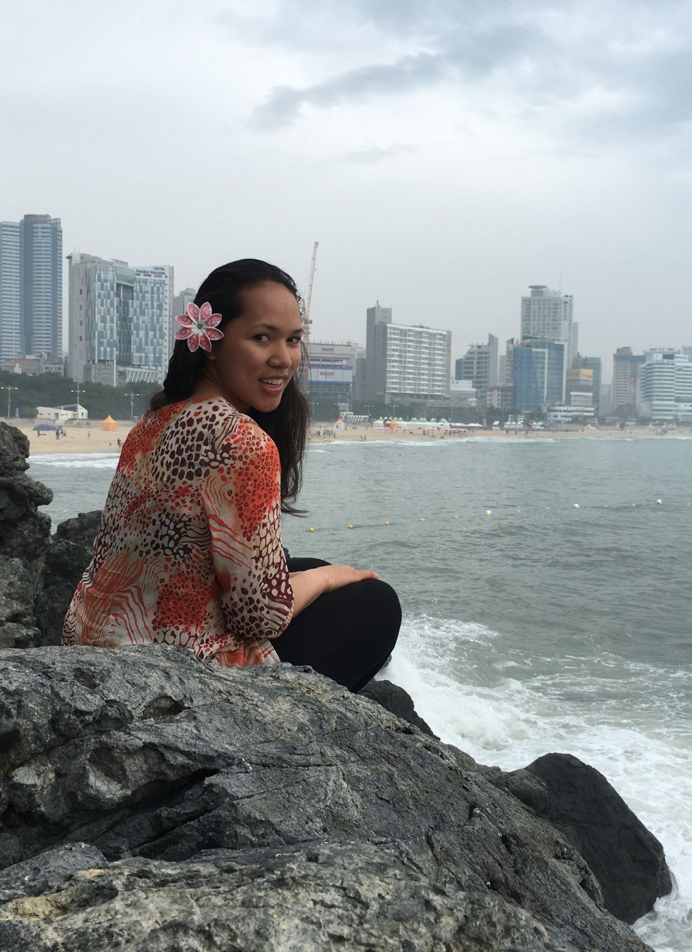 GS Student Emma sitting by the beach