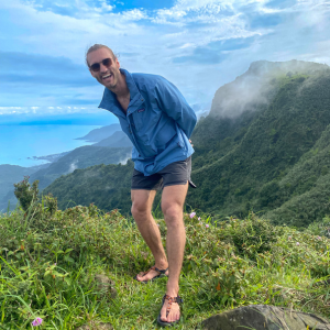 James Gasper '24GS hiking in Taiwan