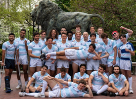 Tadhg Maloney ‘23GS and the Columbia rugby team