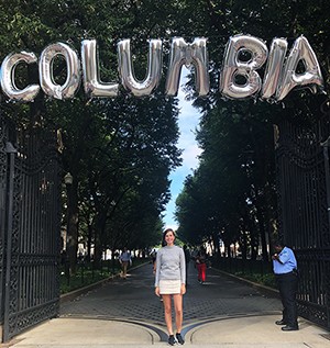 Abby Edwards outside of Columbia University Morningside Campus Abby Edwards on Columbia University Morningside Campus