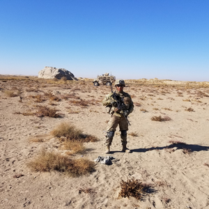 Paul Izard in the desert