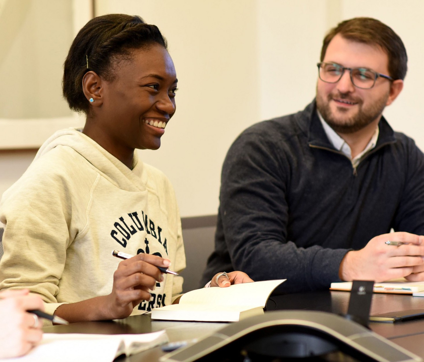 Peer advisors talking.