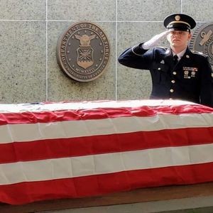 Columbia GS student veteran Chris Mendell, performing funeral honor duties.