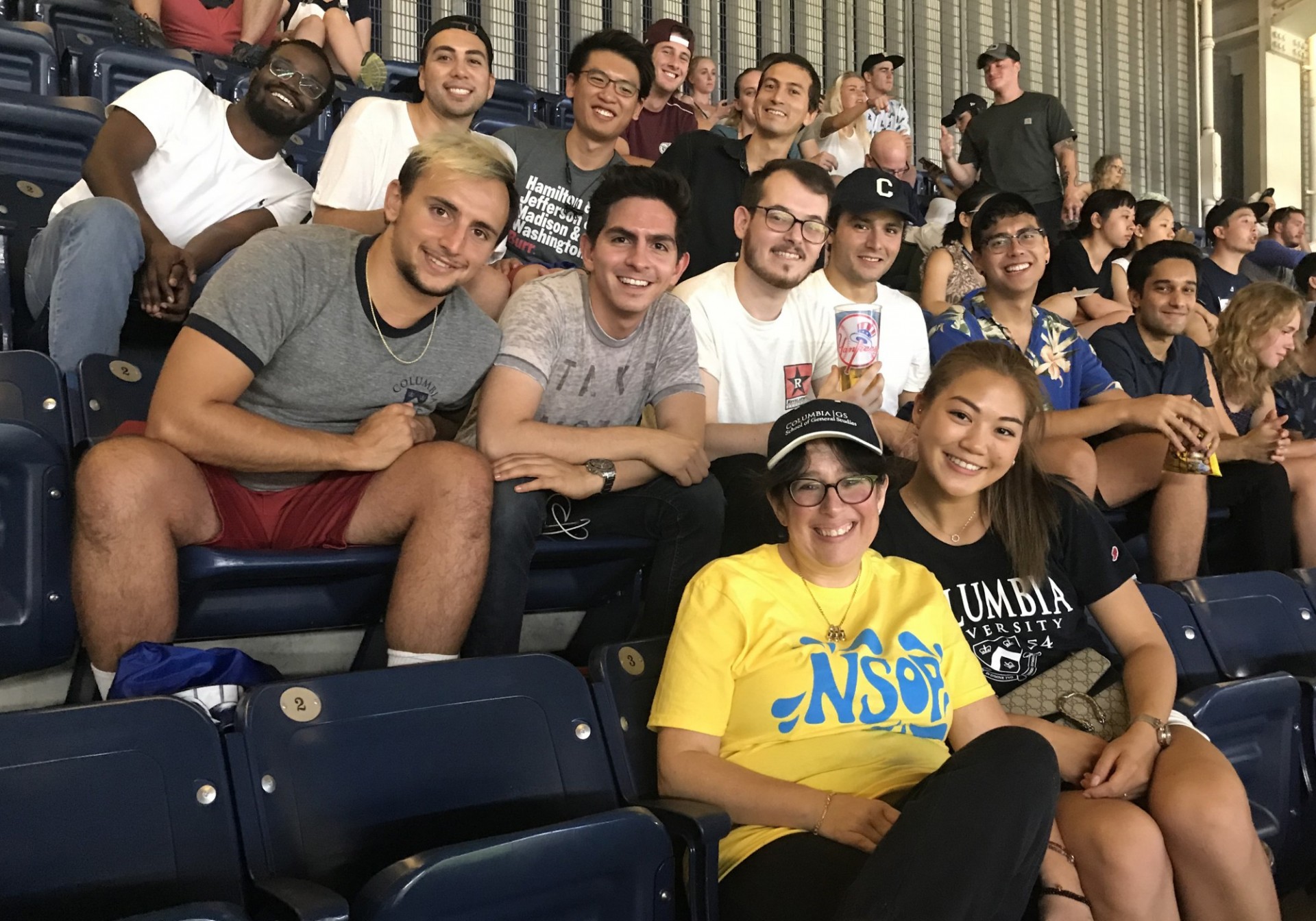GS Dean with students at a baseball game