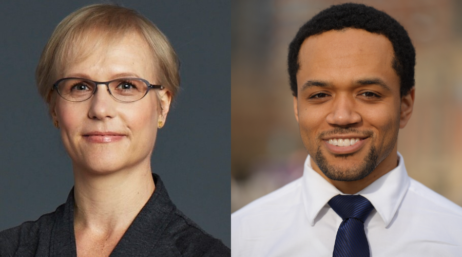 Dr. Jennifer McNeely ’94CC, ’99PBPM and Stephen Fox ’25PBPM student speaker headshots