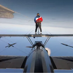 Dan Dan Ligaya on top of a plane