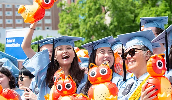 GS graduates cheer at University Commencement