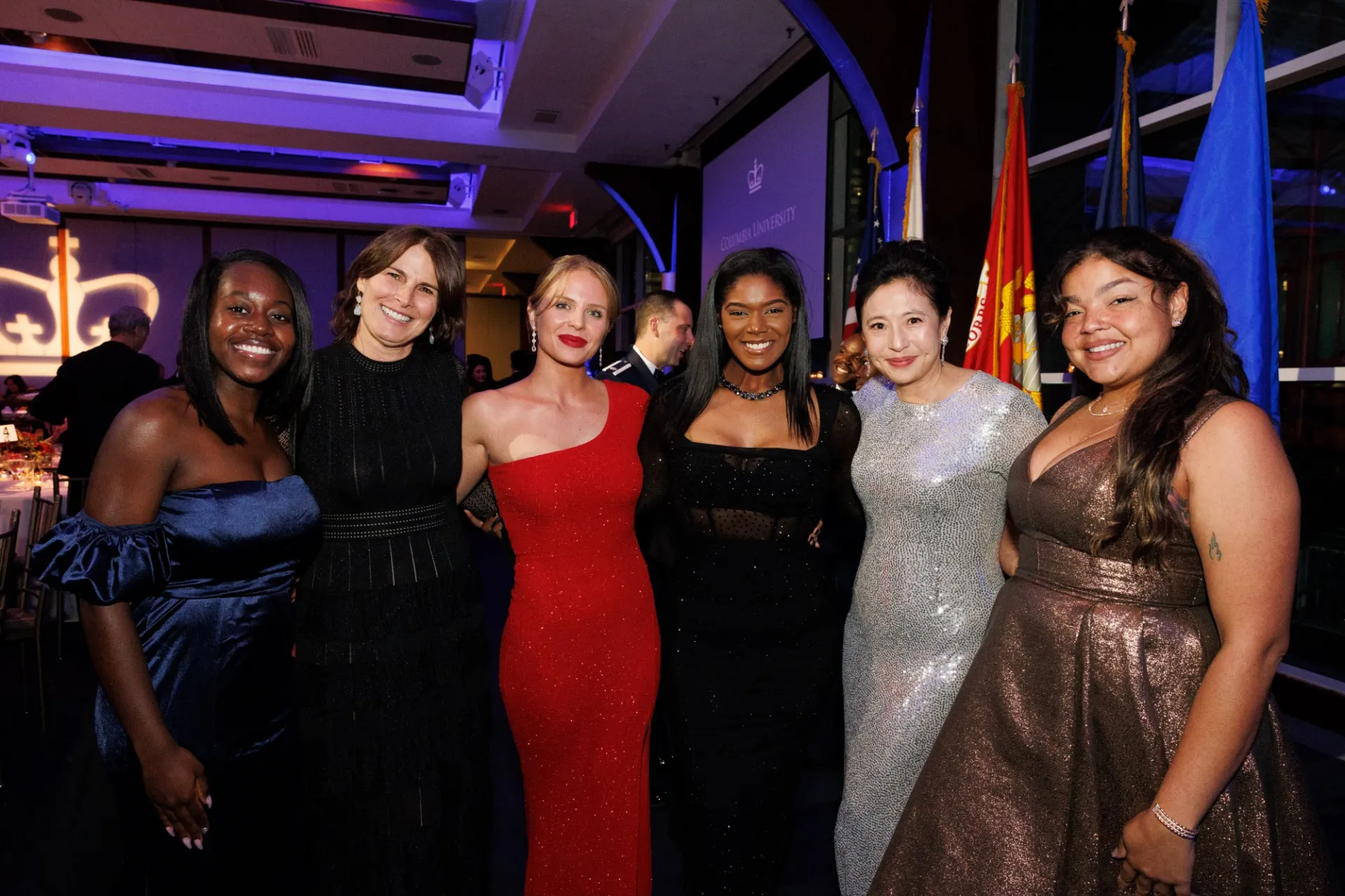 Five guests and honoree Shirley Wang at the 2023 Military Ball