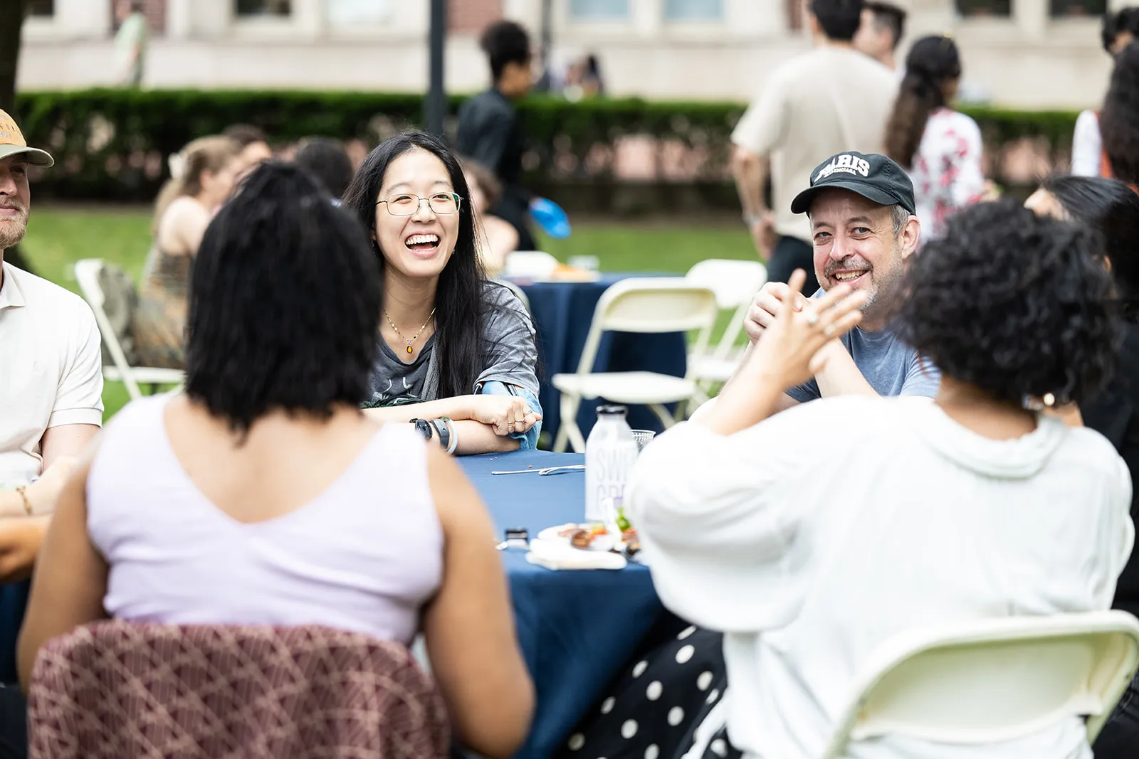 students at table