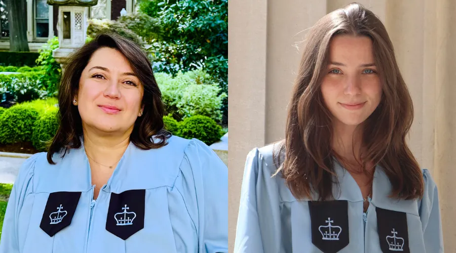 Headshots of Regina Fox '26GS and Penelope Gelman '26GS