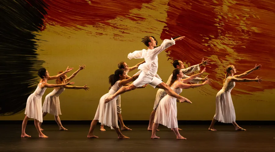 Aaron Loux ‘25GS in a performance with the Mark Morris Dance Group. Photo credit Skye Schmidt.