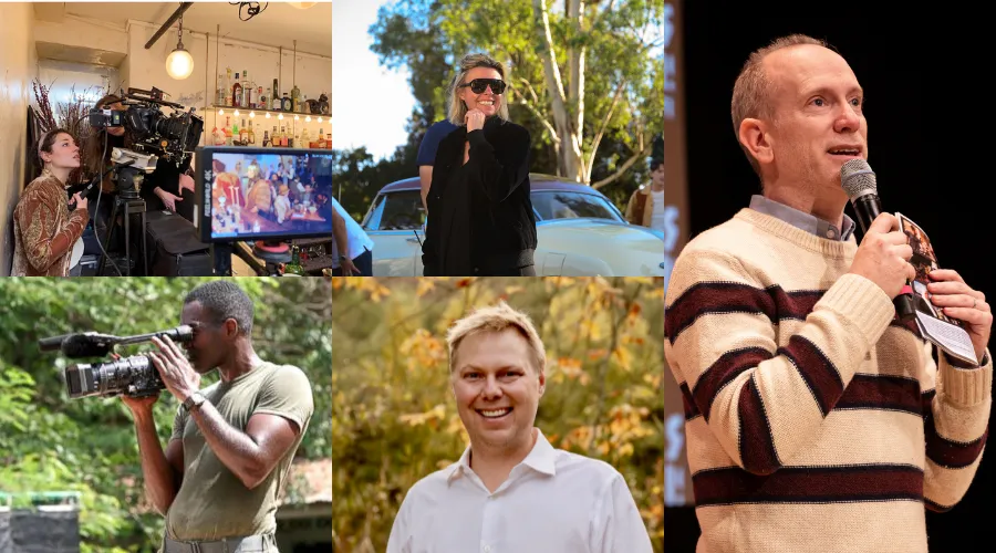 Top (left to right): Blaine Morris ’19, Larysa Kondracki ’01, Isaac Zablocki ’03. 
Bottom (left to right): Elegance Bratton ’14, Erik Courtney ’00