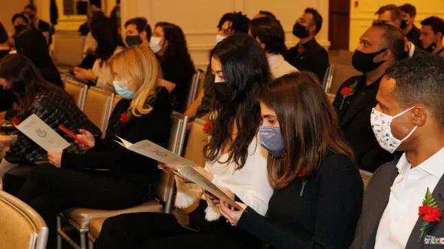 Students Sitting at the February Graduate Reception