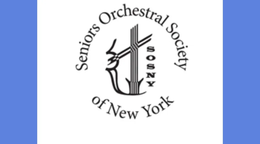The logo for the Seniors Orchestral Society of New York 