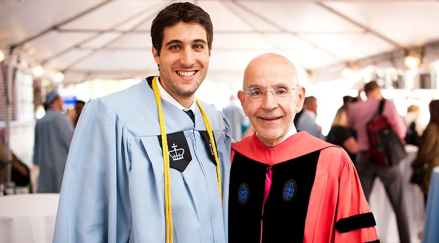 2014 Valedictorian Ido Haimi and Dean Peter J. Awn