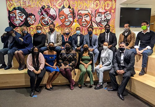 Jarrell Daniels, GS Undergraduate Student, photographed with fourth cohort of Justice Ambassadors Youth Council during their graduation ceremony from program.