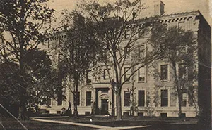 Black and white print of Lewisohn Hall