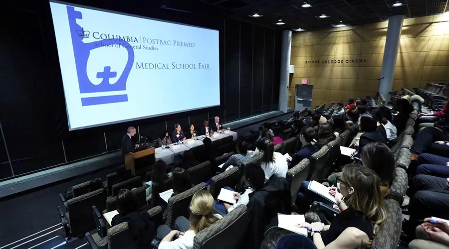 students gather for the columbia university medical school fair