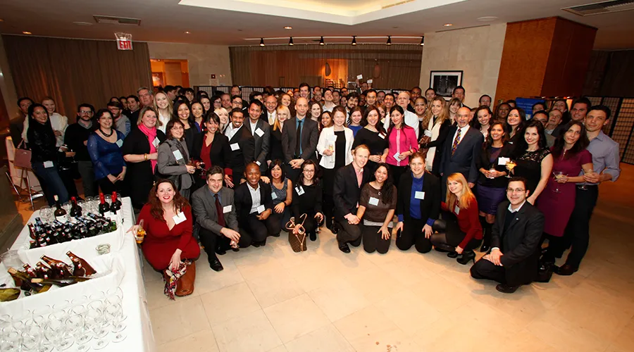 Attendees pose for a group photo