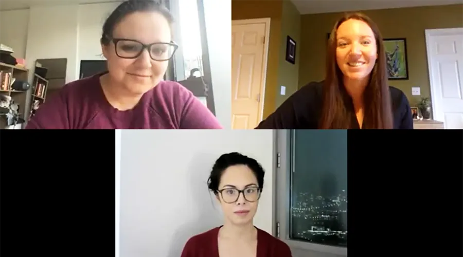 Screenshot of participants discussing career change options during COVID-19 pandemic