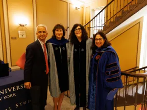 PBK Secretary Victoria Rosner, Chapter President Patricia G. Lindemann, and Vice President Dean Lisa Rosen-Metsch. 