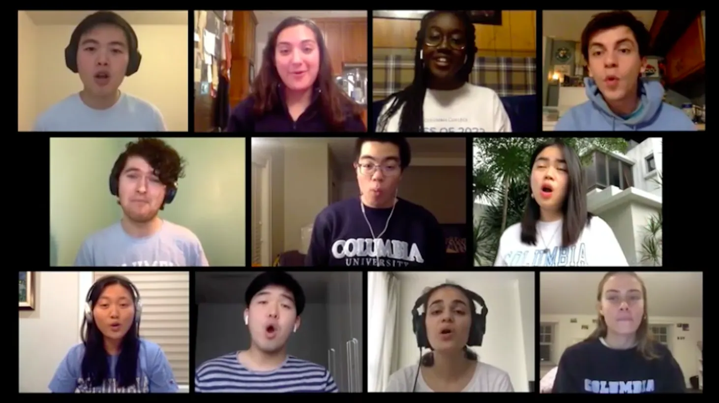 Columbia Clefhangers perform on Zoom. 