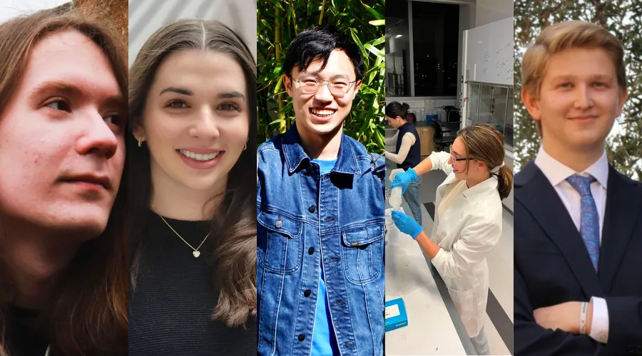 Left to right: GS students Yardena Rubin '26GS, Griffin Fadellin '24GS, Heyuan Yao '24GS, Dominique Jenssen '24GS, Sami Omaish '25GS