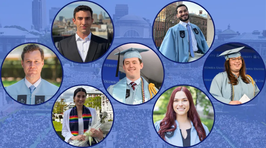 Bruce Goumain ‘25GS, Jessica Minhas ‘25PBPM, Brendan Roth ‘25PBPM, Ava Kamdem ‘25GS, Maya Platek ‘25GS, Matthew Rambo '25GS, and Brian Williams ‘25GS