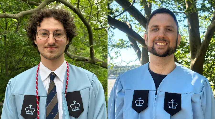 Peter Gorman '25GS and Guthrie Amanuel Petteys '25GS headshots.