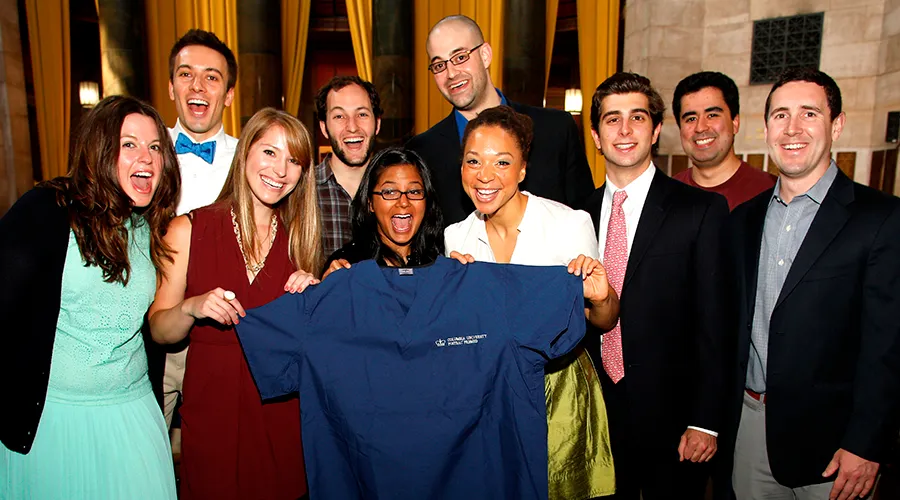 2012-2013 Premedical Association Officers celebrate at the 2013 Postbac Premed Class Day ceremony
