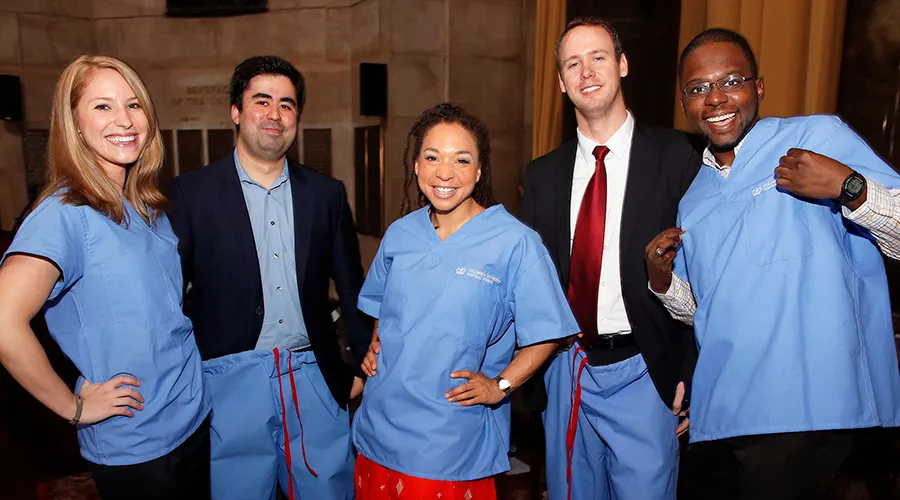 2013-2014 Premedical Association officers celebrate at the 2014 Postbac Premed Program Class Day reception