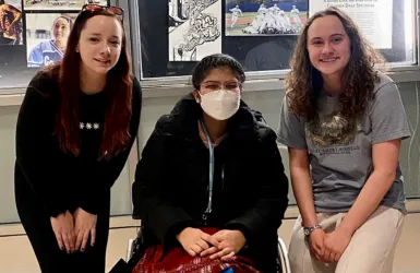From left to right: Juliette Gudknecht ‘27TC, Ara Bakhteyar '24GS, and Maycee McClure ‘23CC, co-leaders of Neurodivergent at Columbia