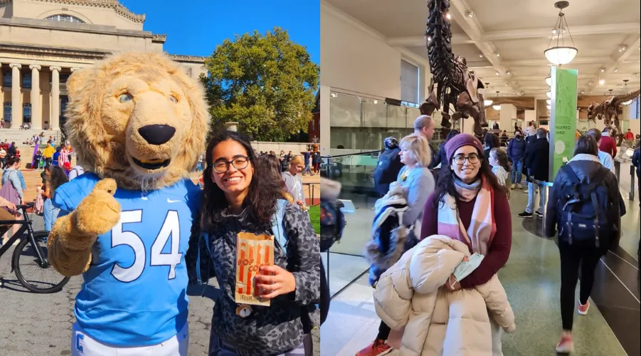 Ahinoam with Roaree at Columbia University and Ahinoam at the AMNH.