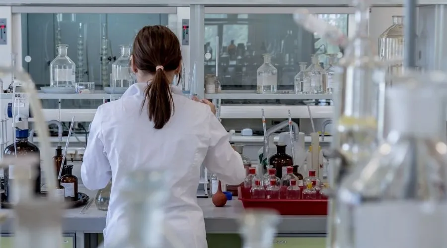 Student in lab