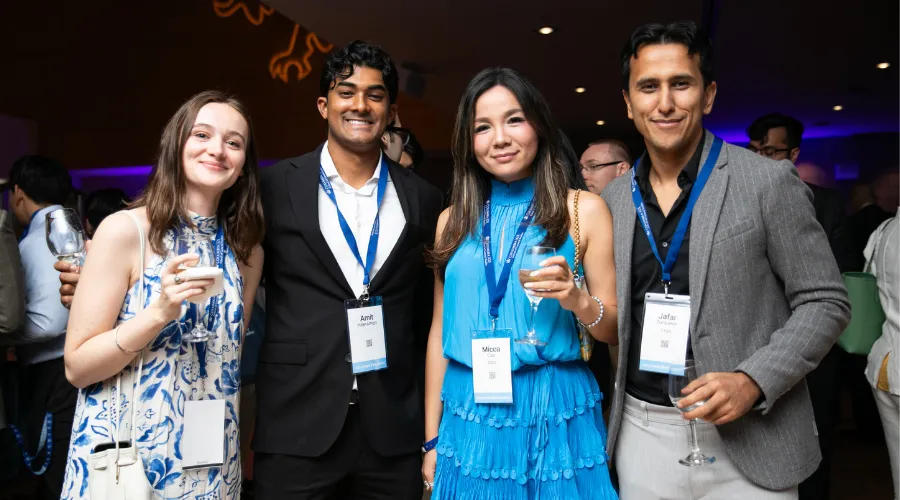 Four attendees at the annual reunion dinner at 2025 GS Reunion 