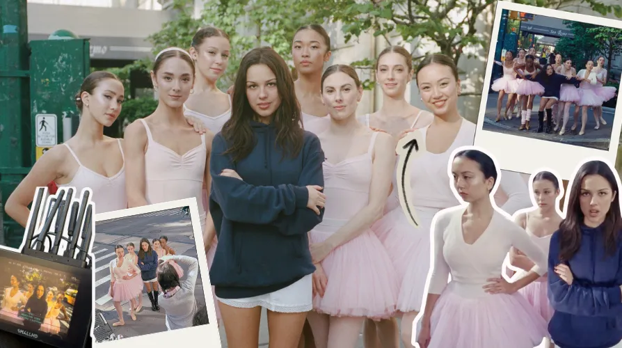 Olivia Rodrigo and Kennedy Targosz in stupid song music video