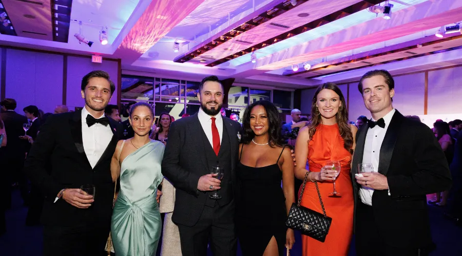 Six guests at the Columbia University military ball